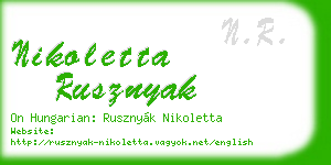 nikoletta rusznyak business card